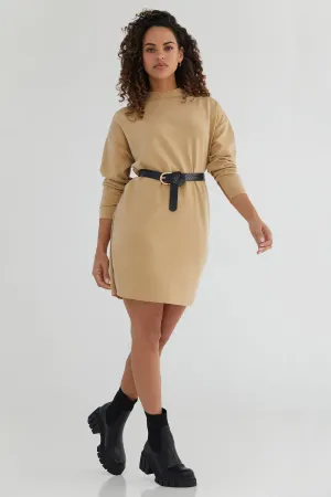 The Forever Funnel: Mini Dress - Magic - Camel