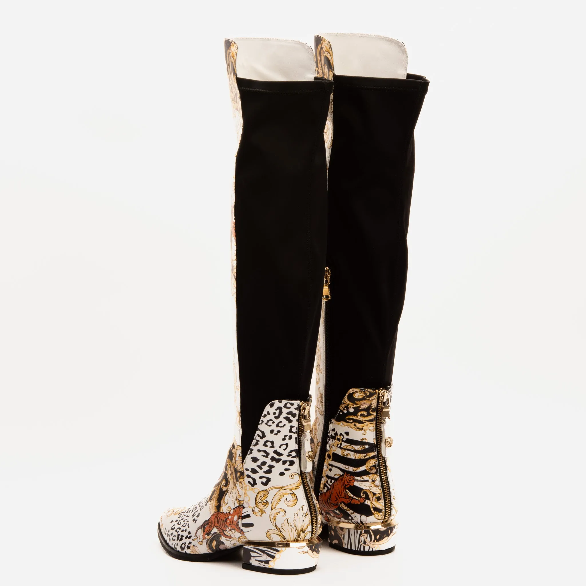 The Perugia Leather Pointy Toe Knee High Women Boot