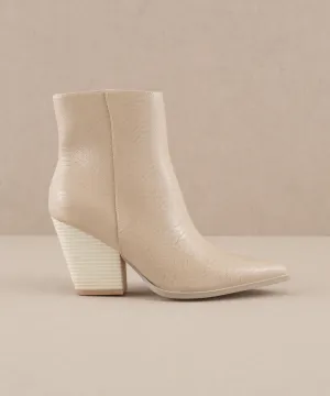 The Sonia - Beige Western Ankle Boots