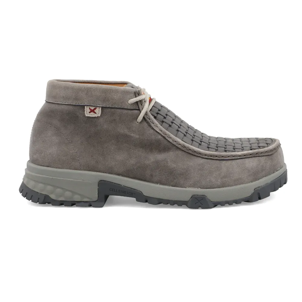 Twisted X® Men's Grey Work Chukka Driving Moc Lace Up Shoes MXCN001