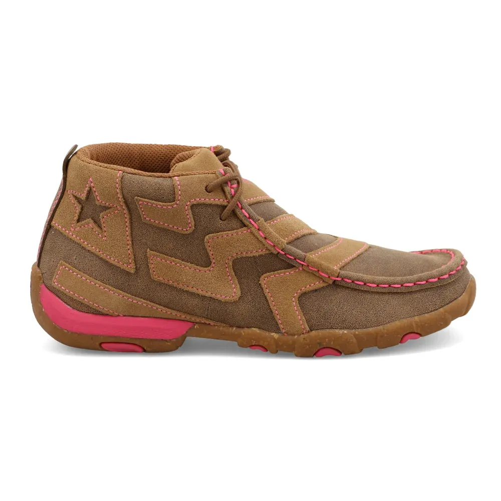 Twisted X Women's Brown and Pink Zig Zag Flag Moc