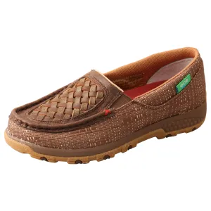 'Twisted X' Women's Cellstretch Slip On Driving Moc - Woven Brown / Coffee