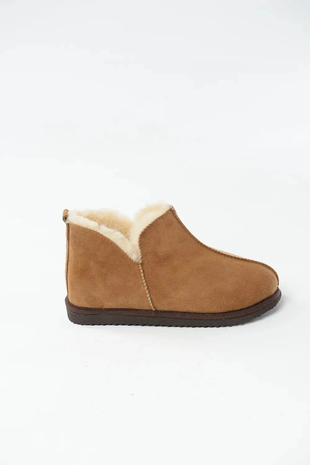 Unisex Sheepskin UGG Slippers in Brown color