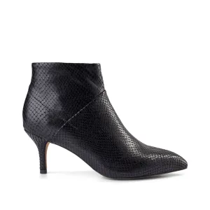 Valentine Reptile Læder Støvlet - BLACK
