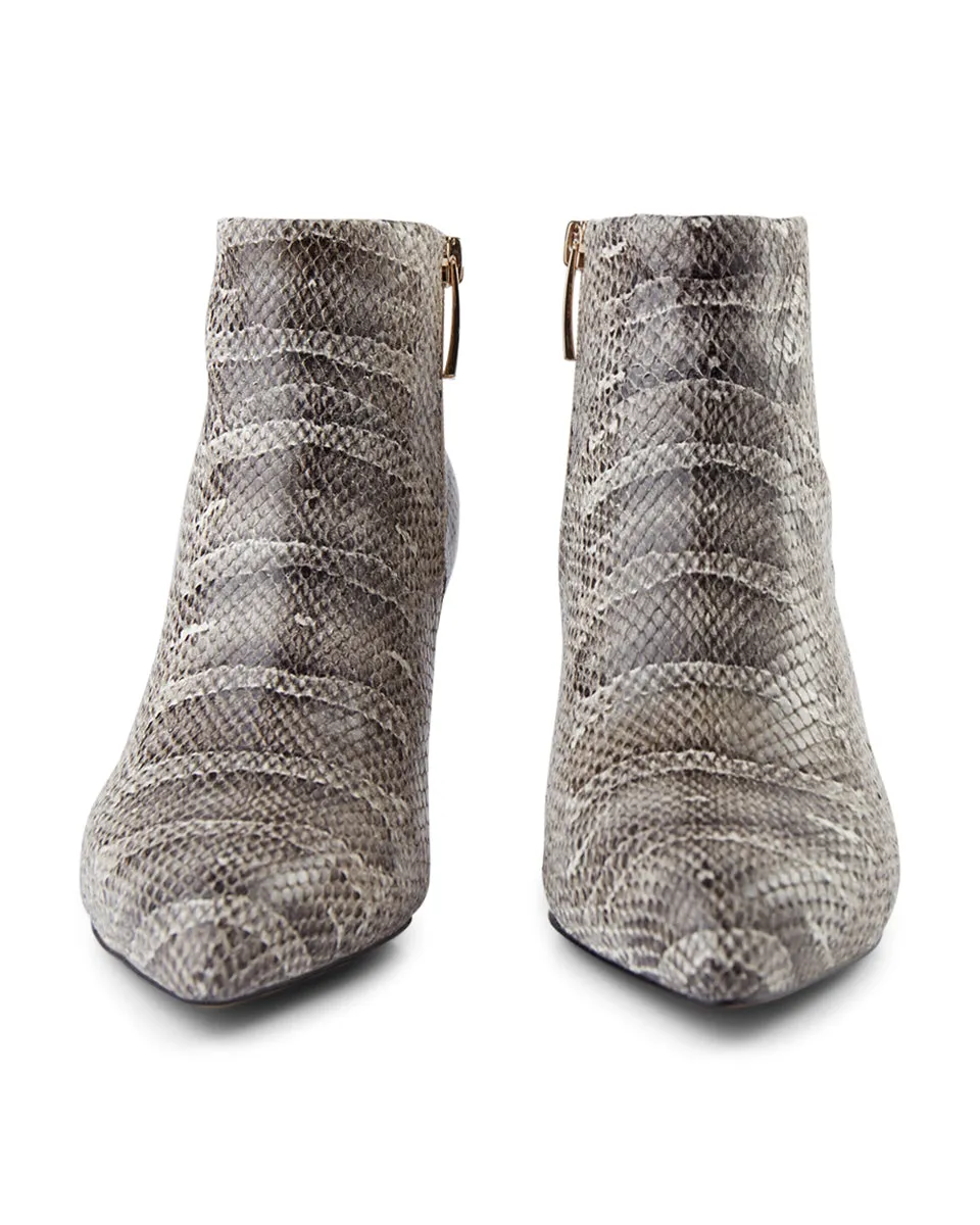 Valentine Reptile Læder Støvlet - GREY