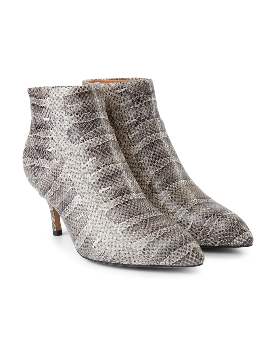 Valentine Reptile Læder Støvlet - GREY