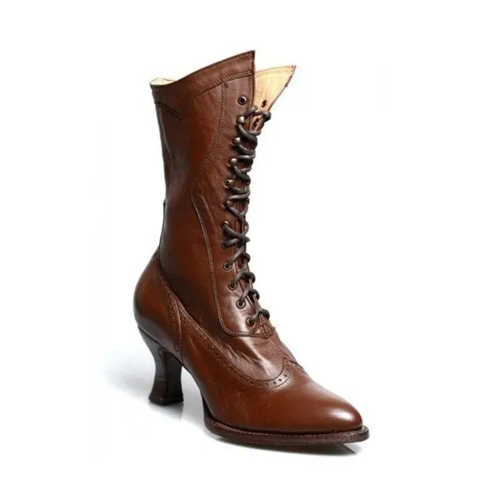 Vicky- the Victorian Inspired Lace Up Heeled Ankle Boot 3 Colors