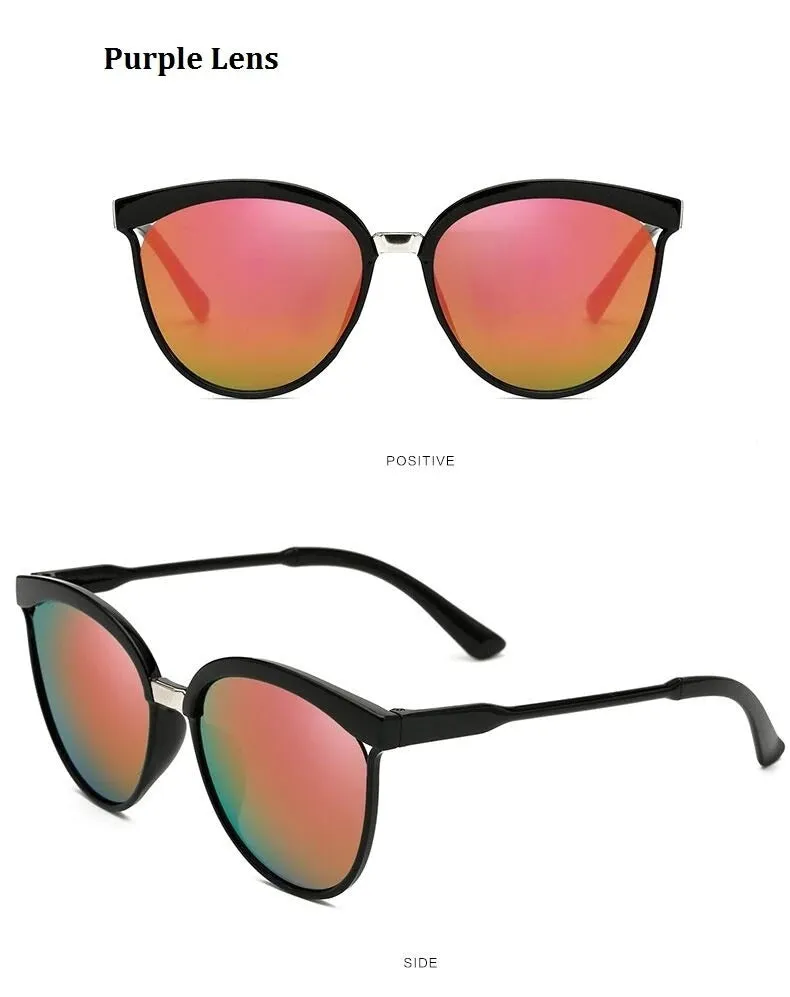 Vintage Style Designer Retro Sunglasses for Women with Mirror Lens