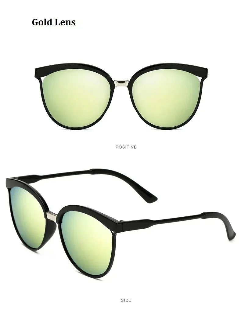 Vintage Style Designer Retro Sunglasses for Women with Mirror Lens