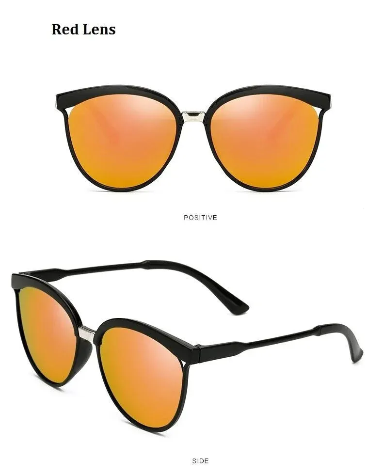 Vintage Style Designer Retro Sunglasses for Women with Mirror Lens