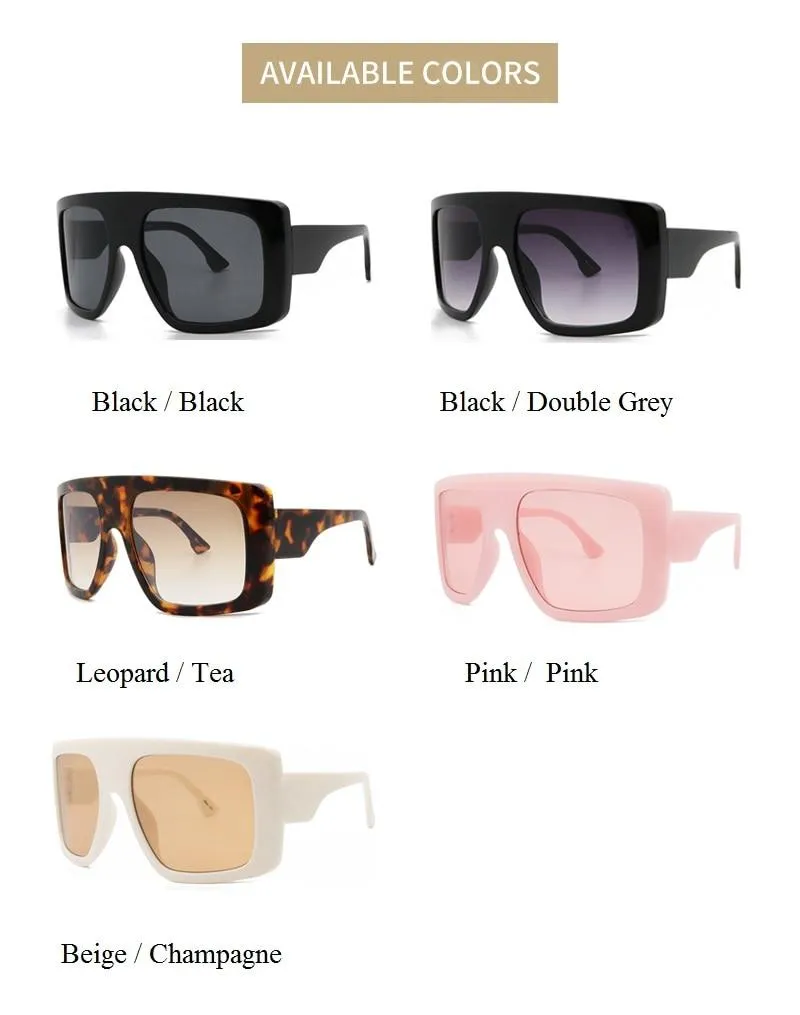 Vintage Women's Beige Large Shield Oversized Celebrity Square Sunglasses