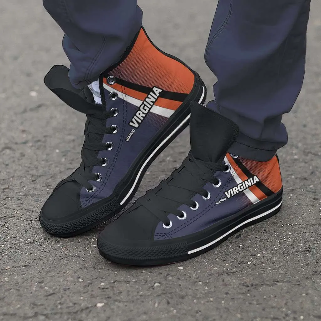 Wahoo Virginia Cavaliers Basketball Fans Canvas High Top Shoes
