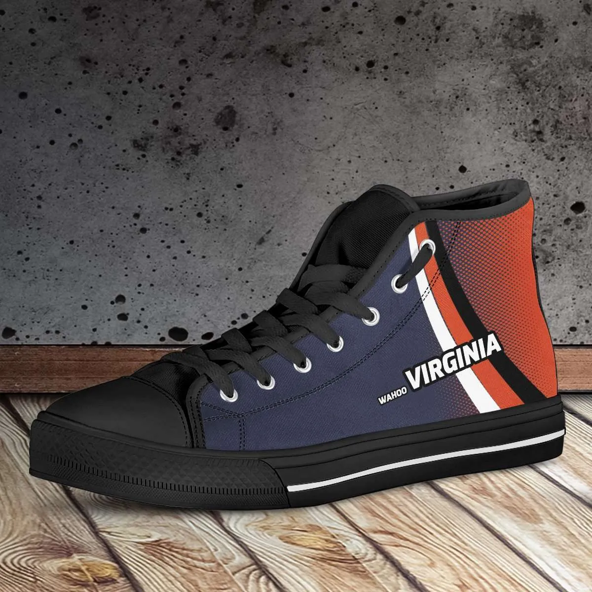 Wahoo Virginia Cavaliers Basketball Fans Canvas High Top Shoes