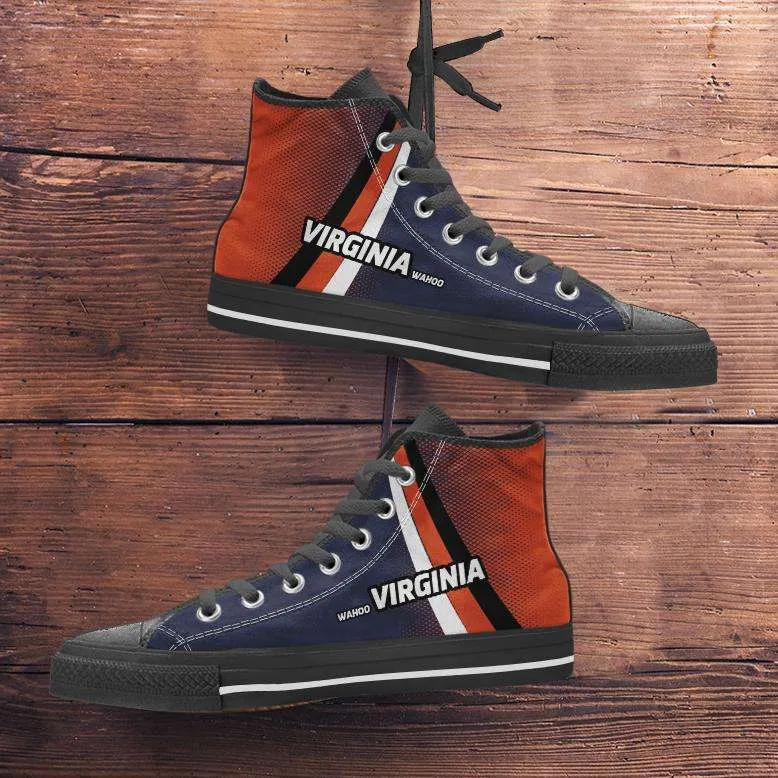 Wahoo Virginia Cavaliers Basketball Fans Canvas High Top Shoes