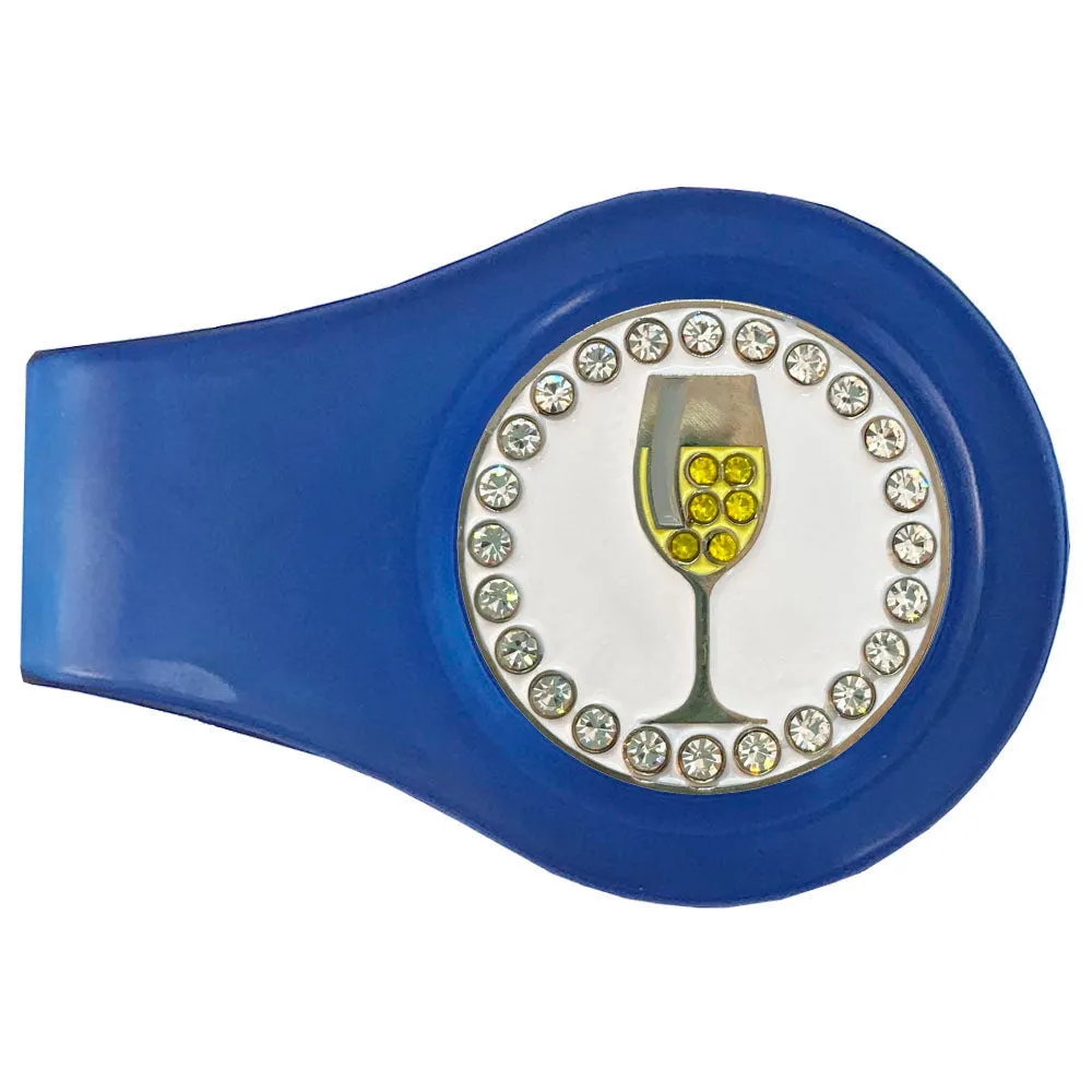White Wine Golf Ball Marker With Colored Clip
