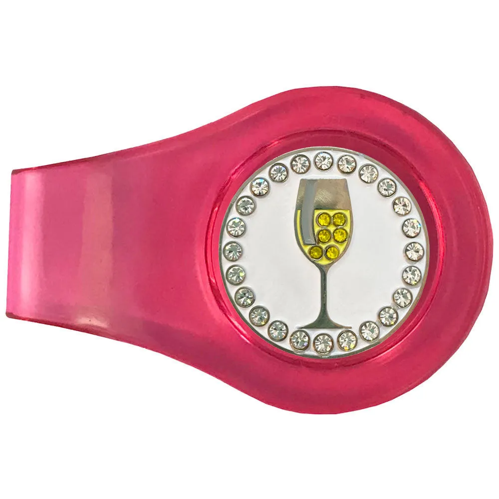 White Wine Golf Ball Marker With Colored Clip