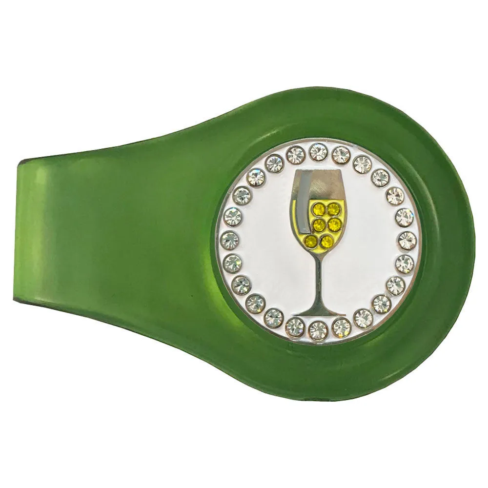 White Wine Golf Ball Marker With Colored Clip