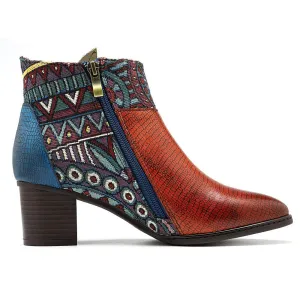 Women's Retro Leather Ankle Boots