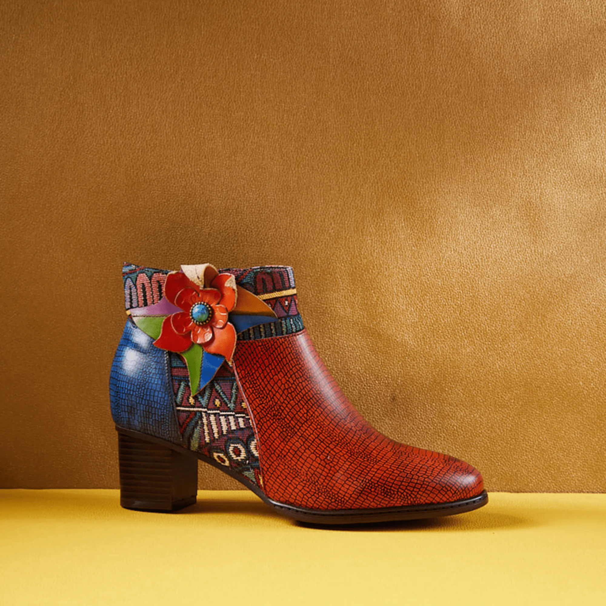 Women's Retro Leather Ankle Boots