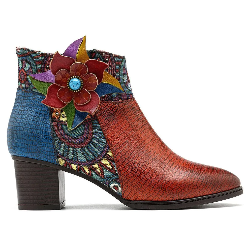 Women's Retro Leather Ankle Boots