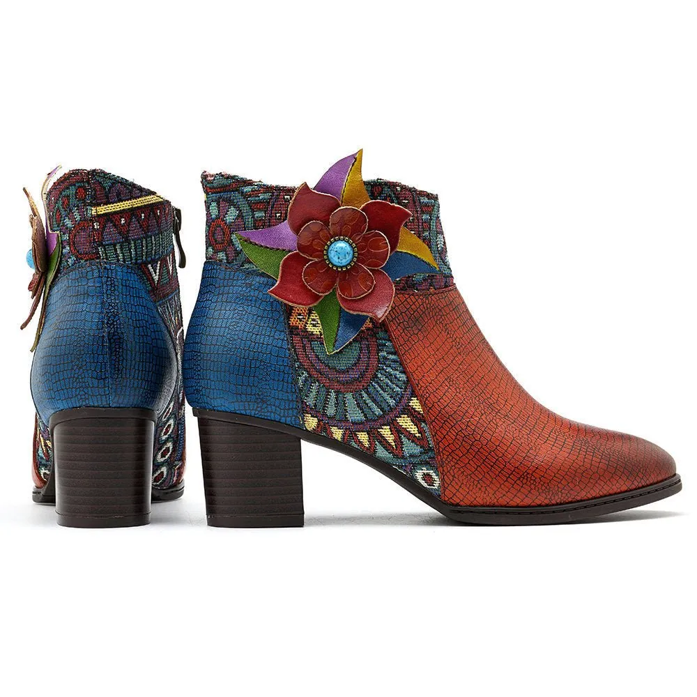 Women's Retro Leather Ankle Boots