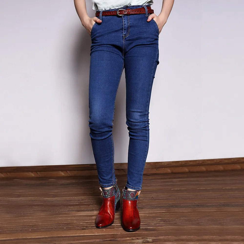 Women's Retro Leather Ankle Boots