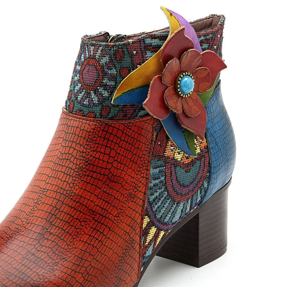 Women's Retro Leather Ankle Boots