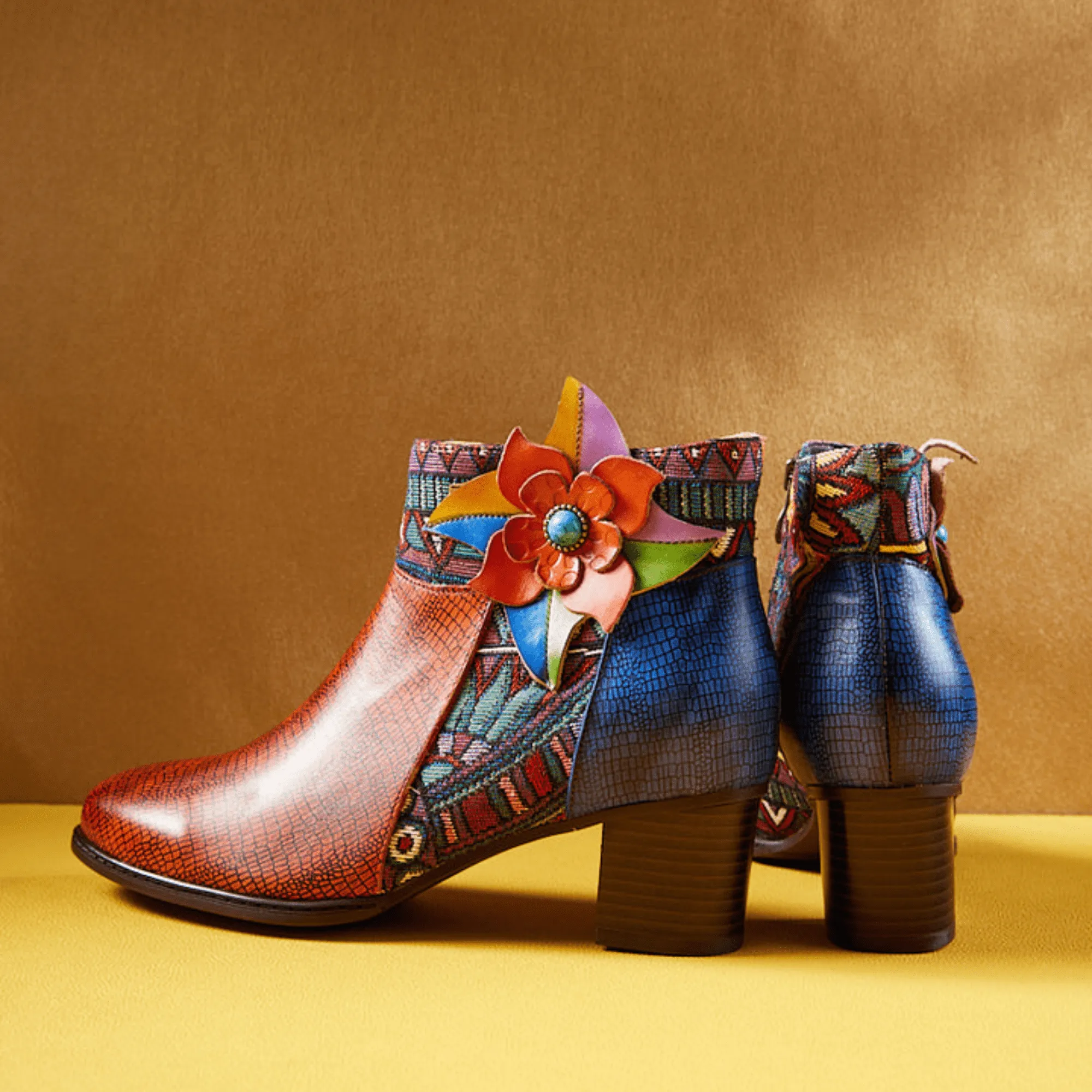 Women's Retro Leather Ankle Boots