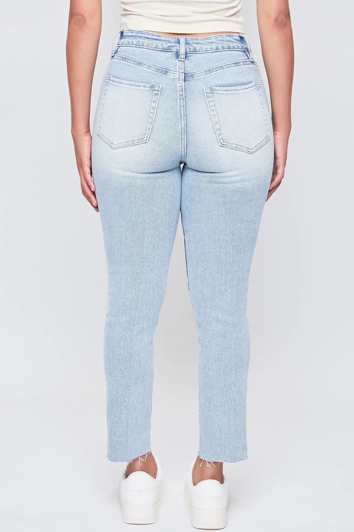 Women’s Vintage Dream Exposed Button Fly Raw Hem Ankle Jeans