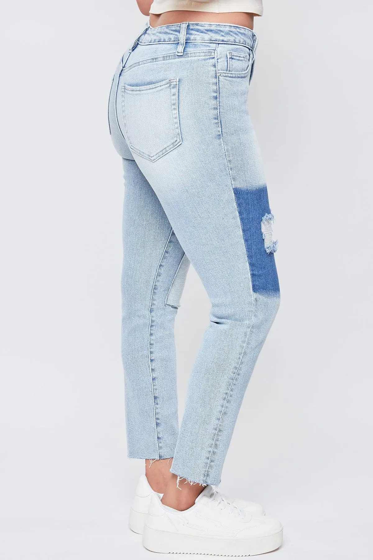 Women’s Vintage Dream Exposed Button Fly Raw Hem Ankle Jeans