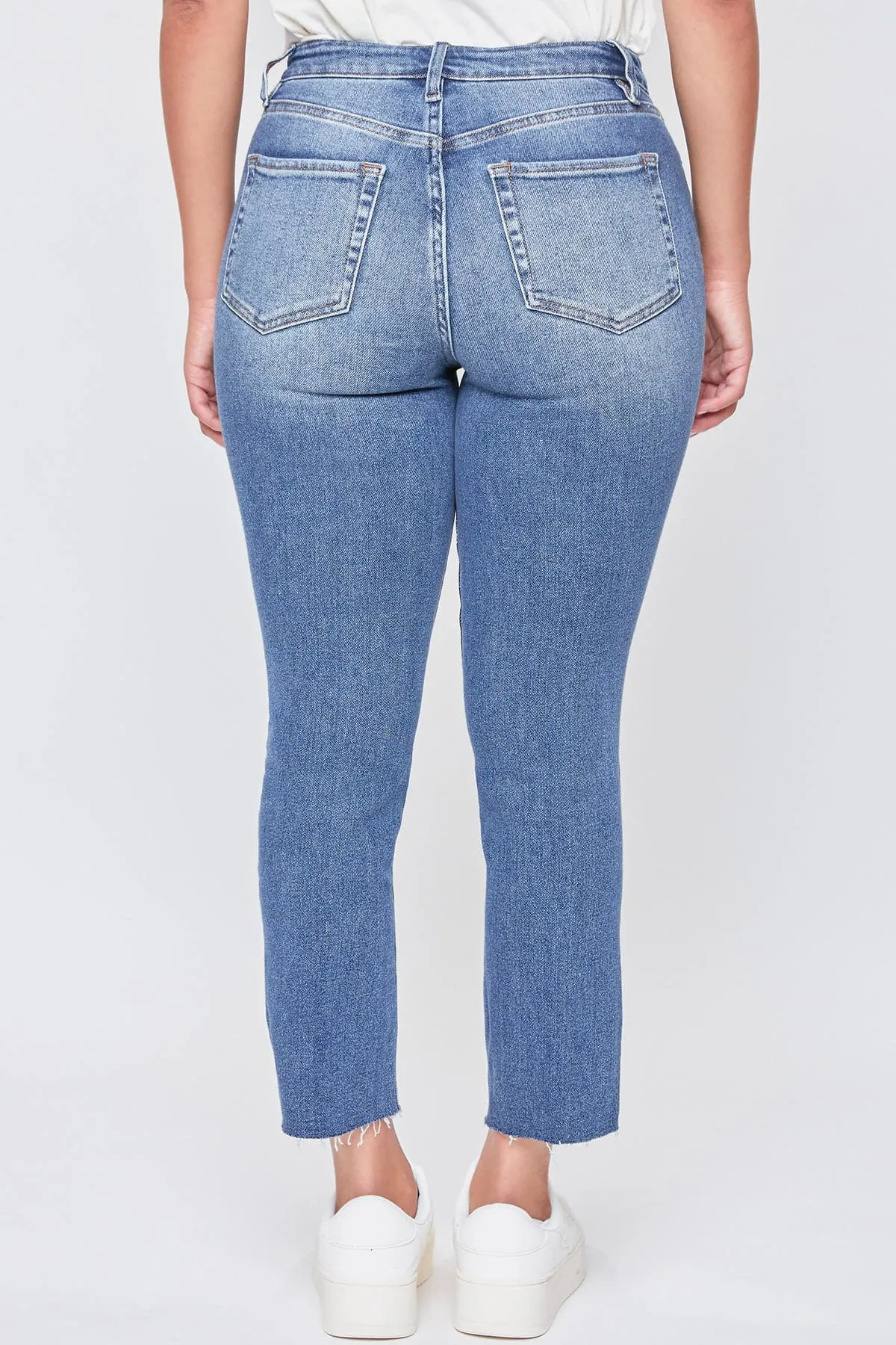 Women’s Vintage Dream Exposed Button Fly Raw Hem Ankle Jeans