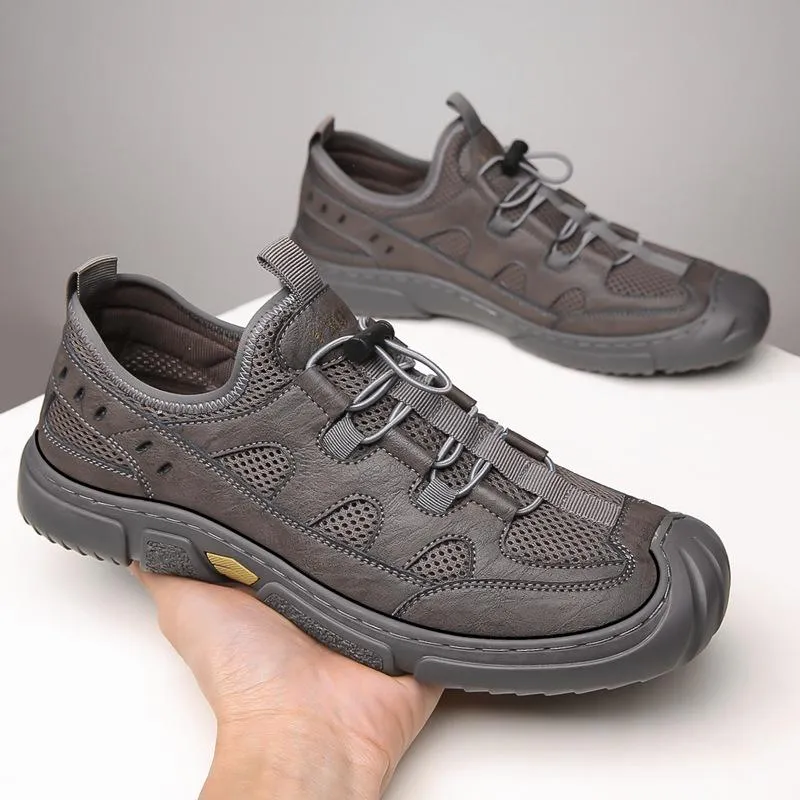 Wrapped Toe Leather Breathable Soft-soled  Shoes