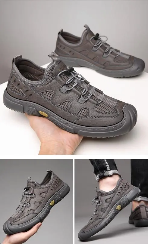 Wrapped Toe Leather Breathable Soft-soled  Shoes