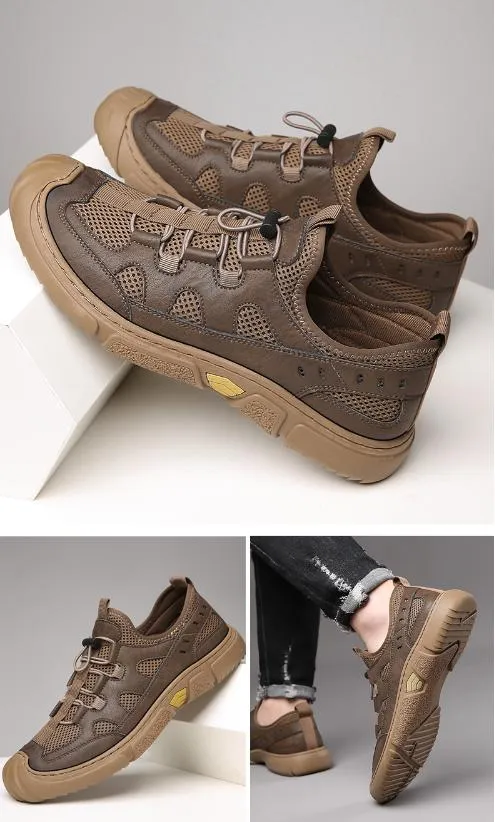 Wrapped Toe Leather Breathable Soft-soled  Shoes