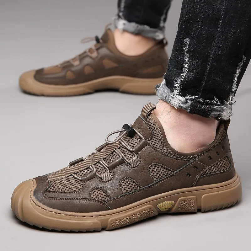 Wrapped Toe Leather Breathable Soft-soled  Shoes