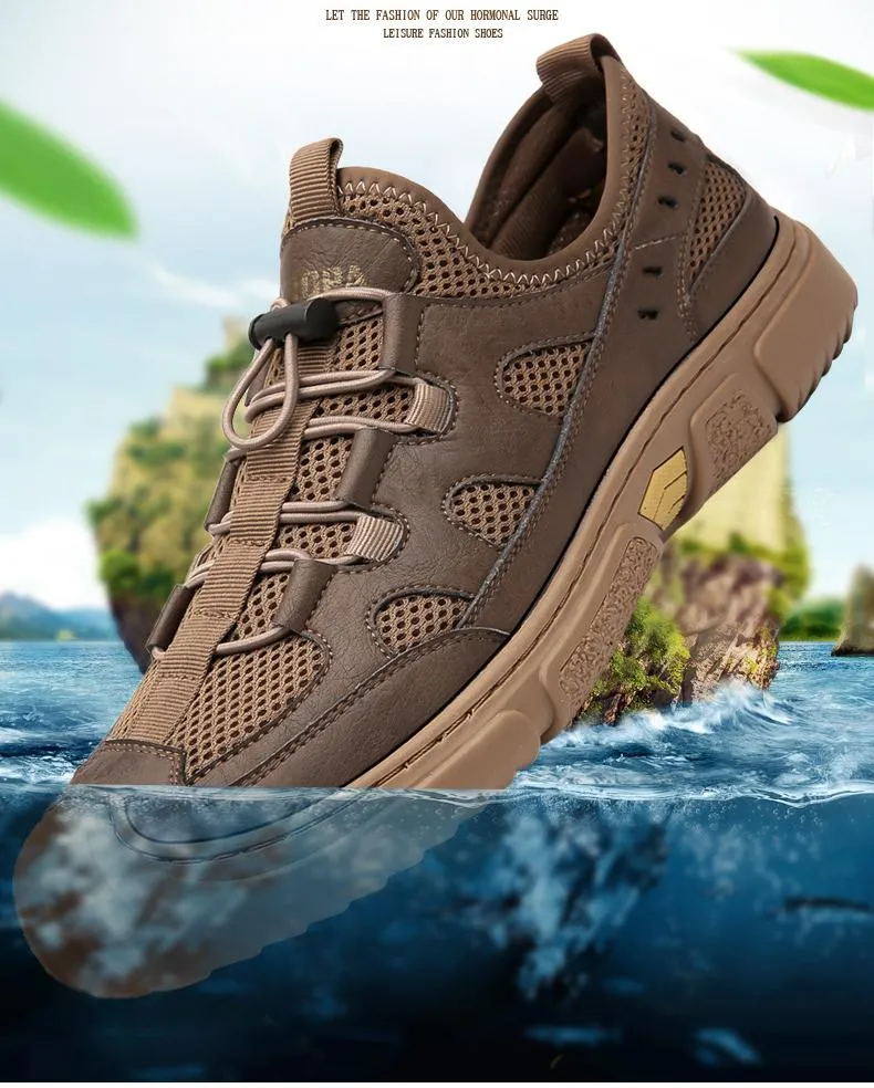 Wrapped Toe Leather Breathable Soft-soled  Shoes