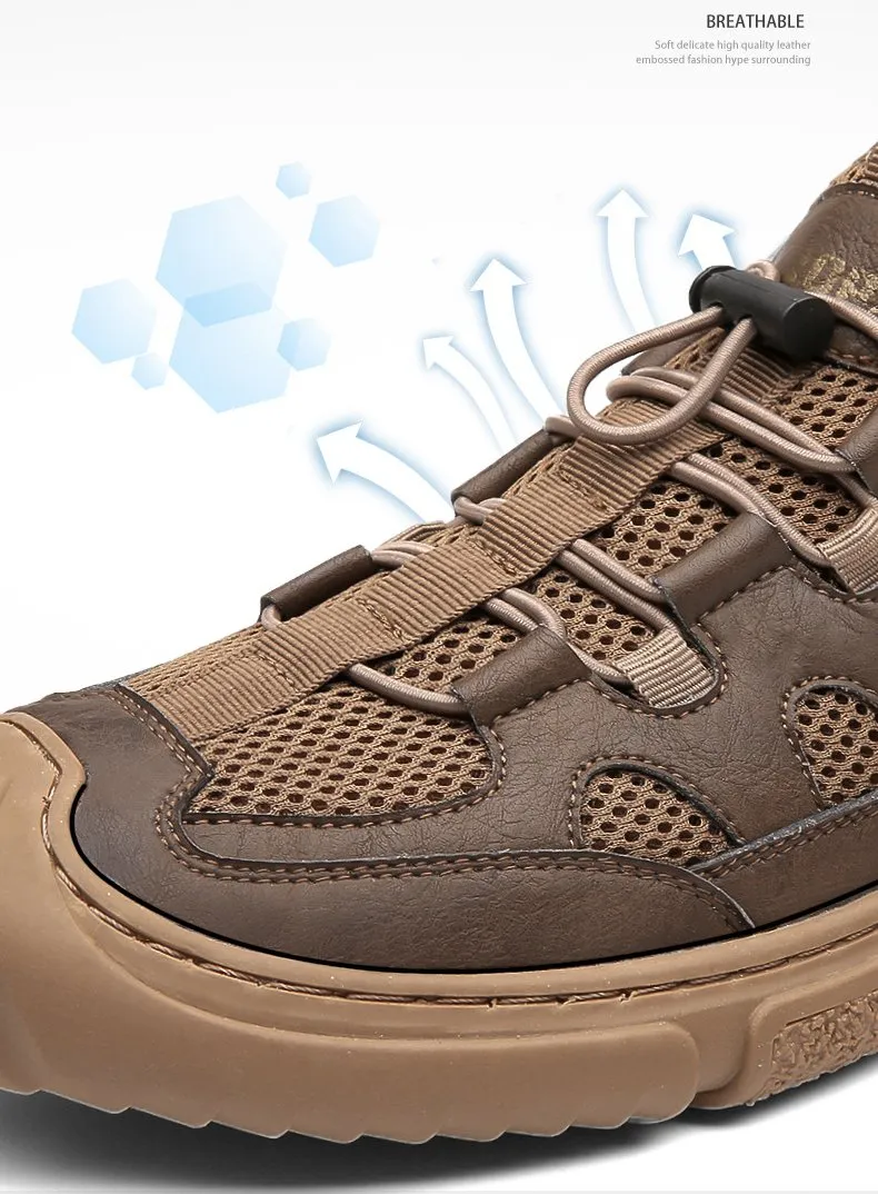 Wrapped Toe Leather Breathable Soft-soled  Shoes
