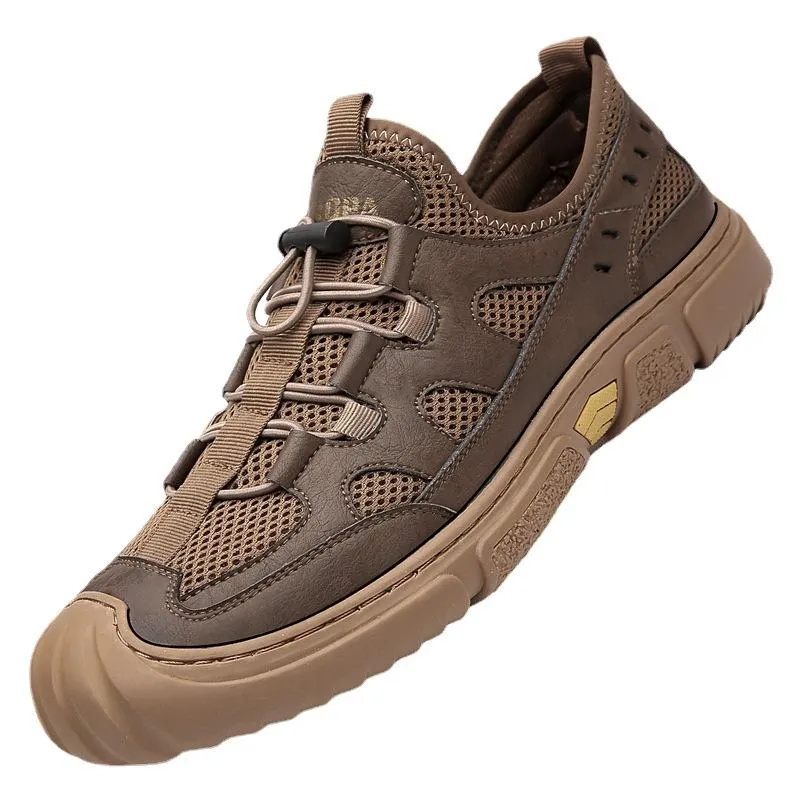 Wrapped Toe Leather Breathable Soft-soled  Shoes