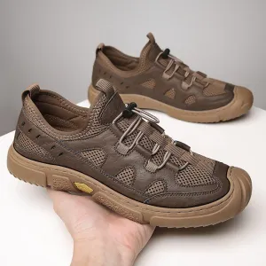 Wrapped Toe Leather Breathable Soft-soled  Shoes
