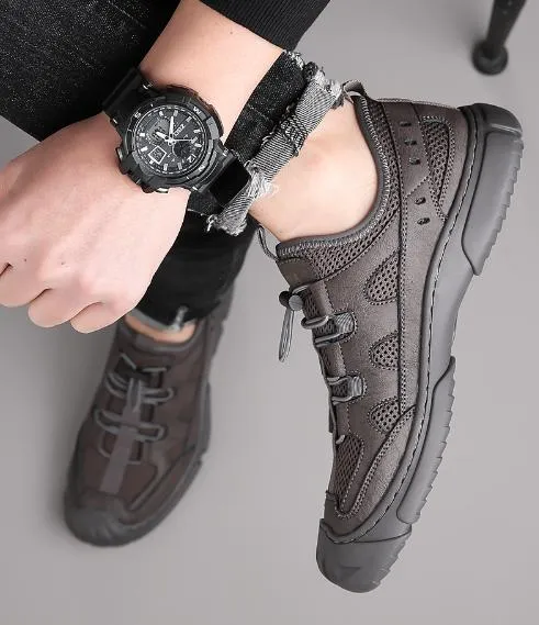 Wrapped Toe Leather Breathable Soft-soled  Shoes
