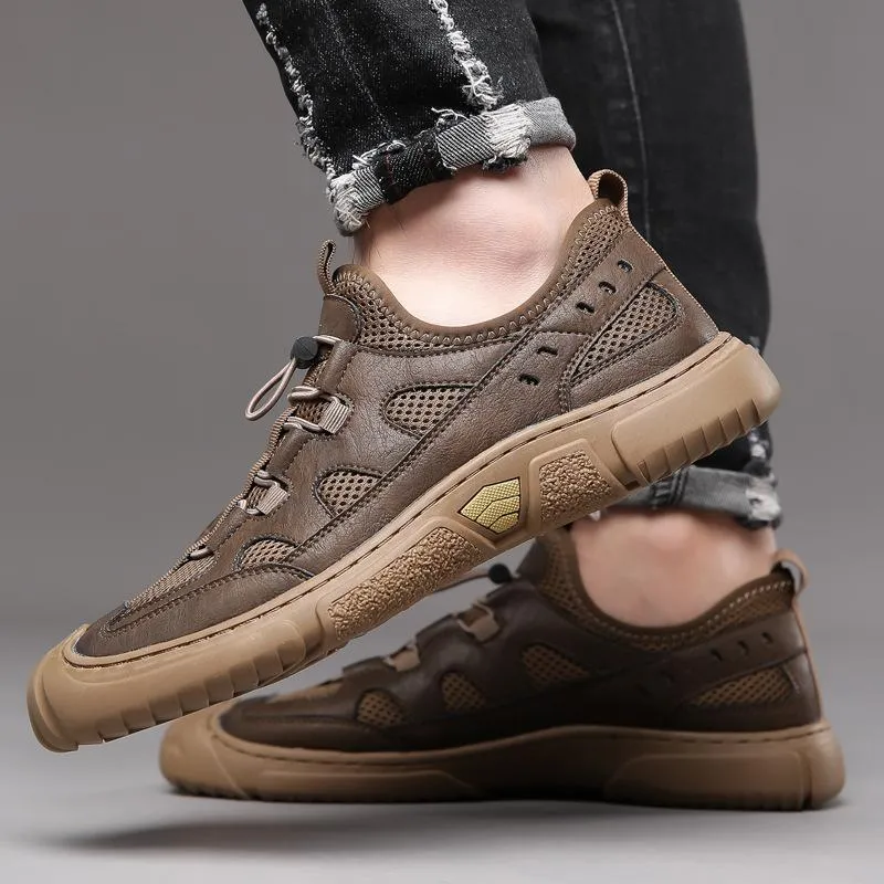 Wrapped Toe Leather Breathable Soft-soled  Shoes