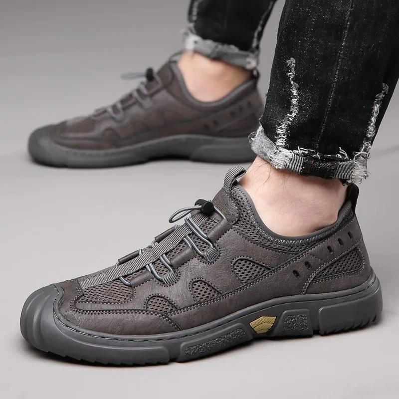 Wrapped Toe Leather Breathable Soft-soled  Shoes