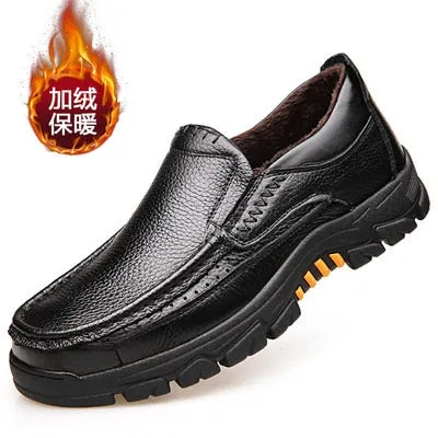 xiangtuibao   Newly Men's Genuine Leather Shoes Size 38-46 Head Leather Soft Anti-slip Driving Shoes Man Spring Business Dress Shoes