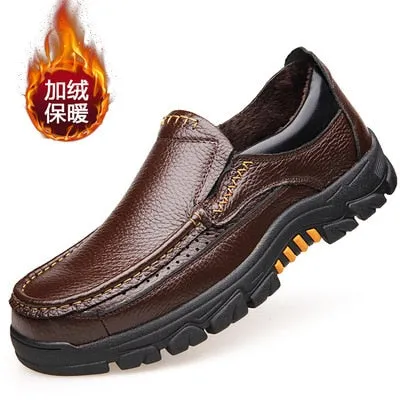 xiangtuibao   Newly Men's Genuine Leather Shoes Size 38-46 Head Leather Soft Anti-slip Driving Shoes Man Spring Business Dress Shoes