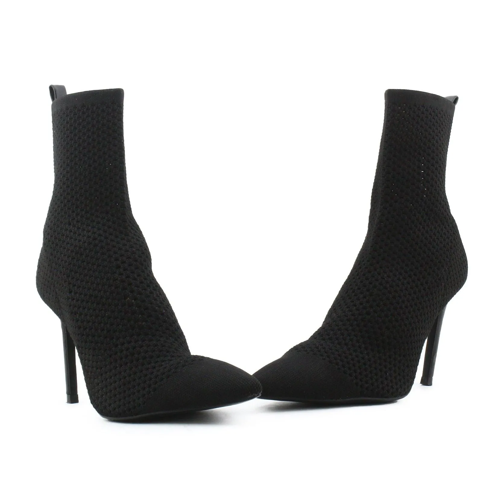 Zara Knitted Stilleto Heels Sock Boots | Textile