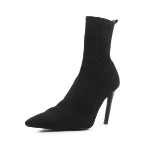 Zara Knitted Stilleto Heels Sock Boots | Textile