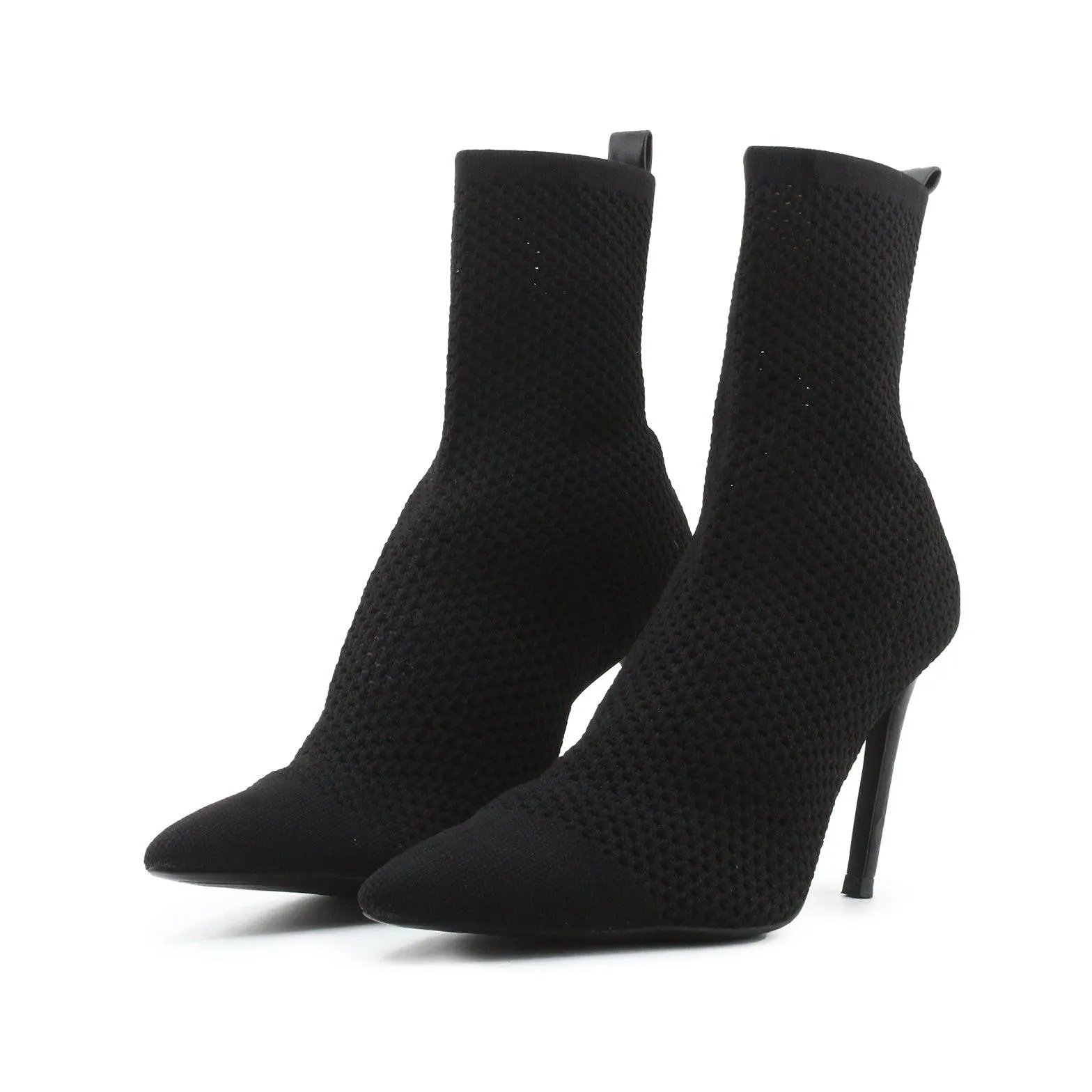 Zara Knitted Stilleto Heels Sock Boots | Textile