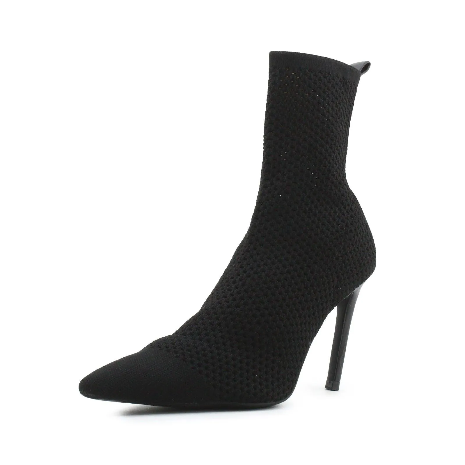 Zara Knitted Stilleto Heels Sock Boots | Textile