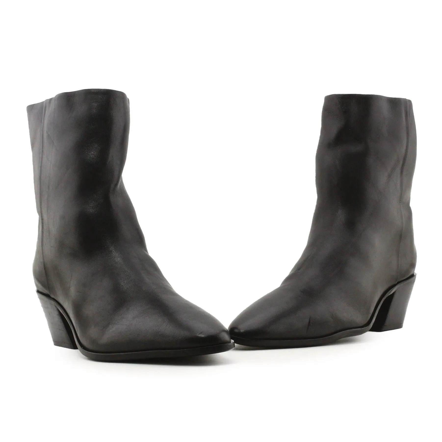 Zara Zipper Block Heels Ankle Boots | 100% Authentic Leather