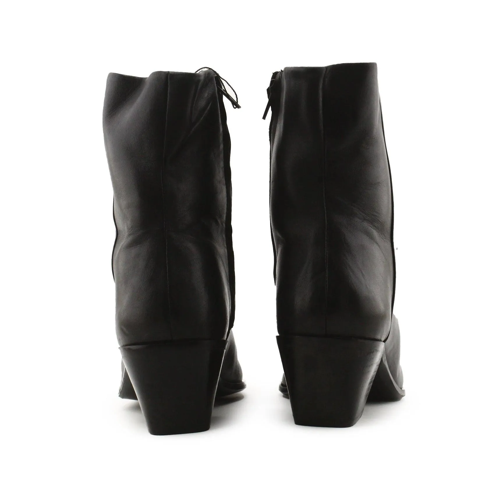 Zara Zipper Block Heels Ankle Boots | 100% Authentic Leather